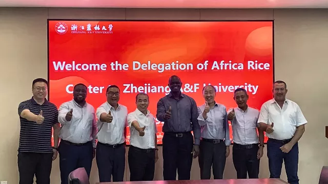 AfricaRice delegation at Zhejiang Agriculture and Forestry University (ZAFU).
