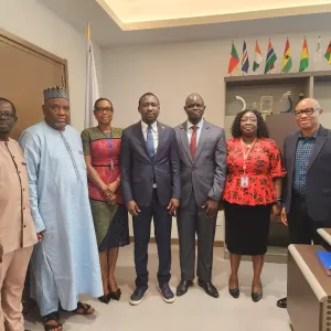 AfricaRice delegation with Dr. Kalilou Sylla, ECOWAS Commissioner for Economic Affairs and Agriculture 