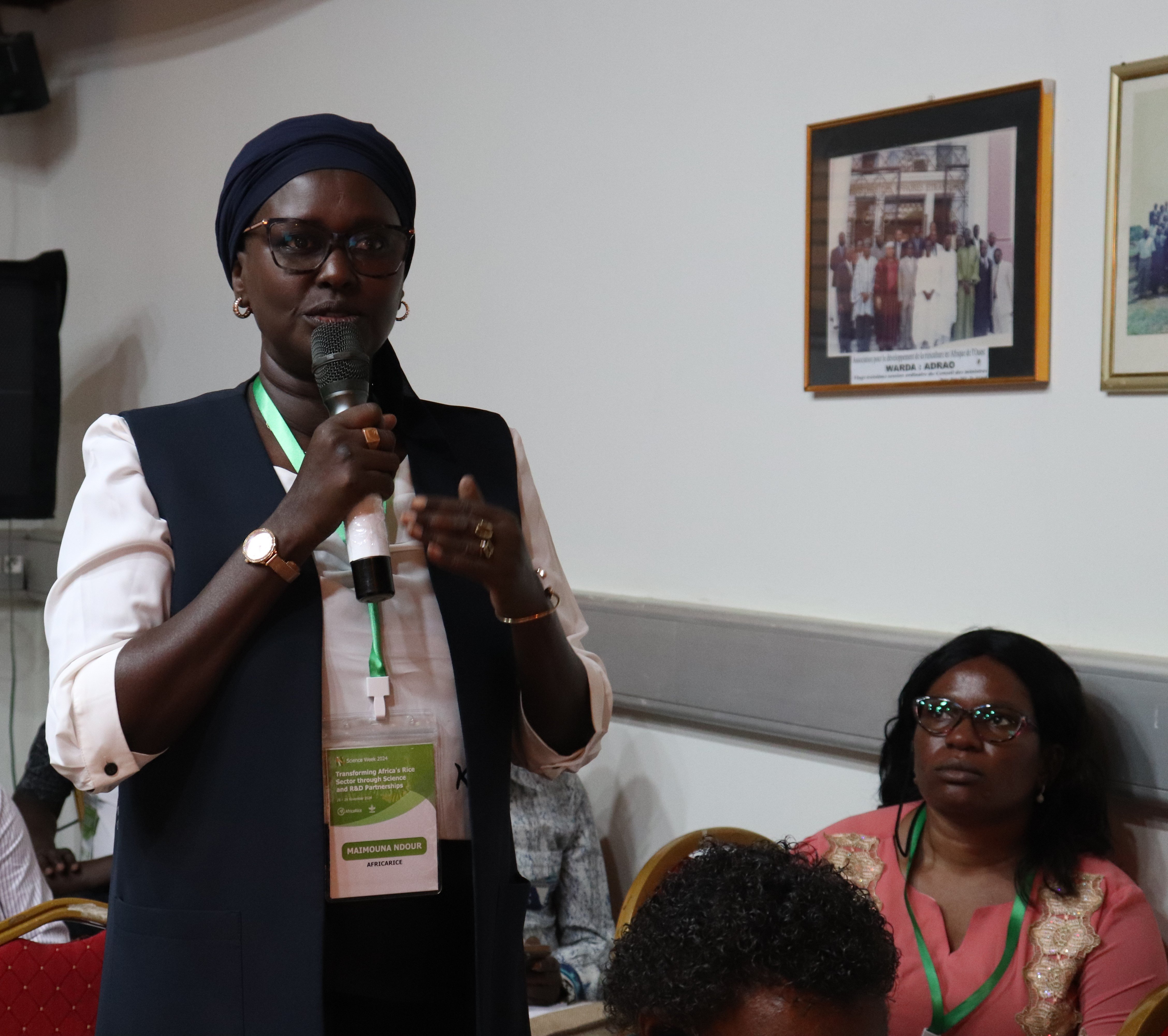 Mrs. Maimouna NDour intervention during Gender Task Force meeting (Credit photo: AfricaRice)